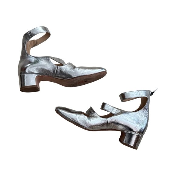 Christian Dior metallic silver mary janes shoes size 38 main image 5
